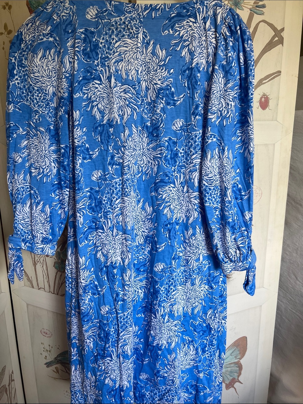 Lilly Pulitzer Blue & White Floral Midi Dress - Picture 8 of 11